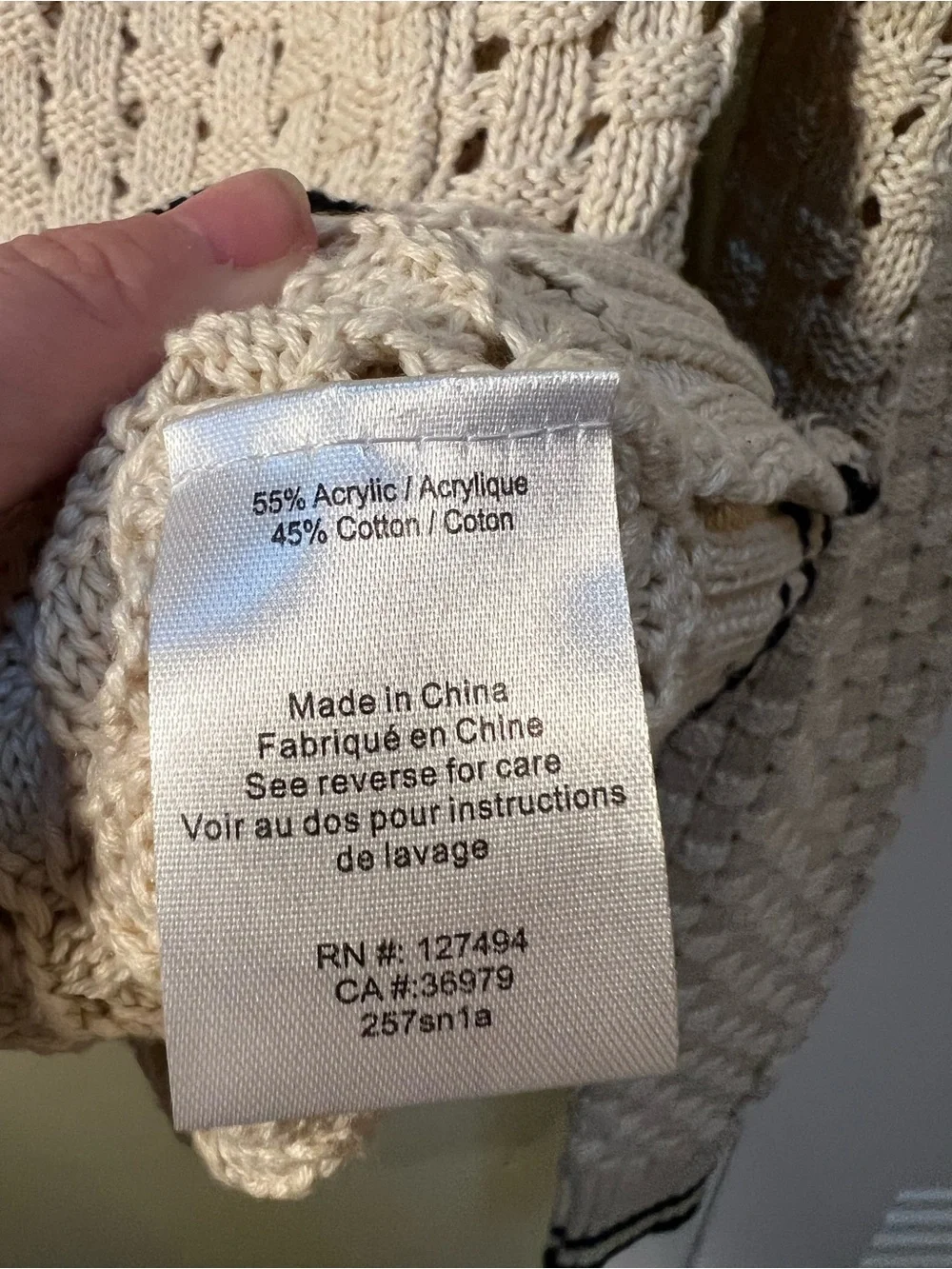 Heartloom Womens Sz Large Posey Cardi Cardigan Sweater Beige Black Marble Button